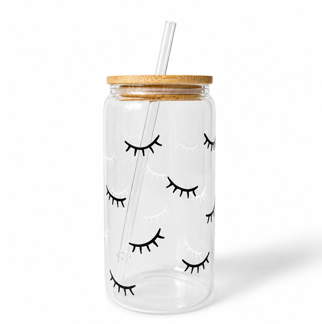 Glass Eyelash Tumbler